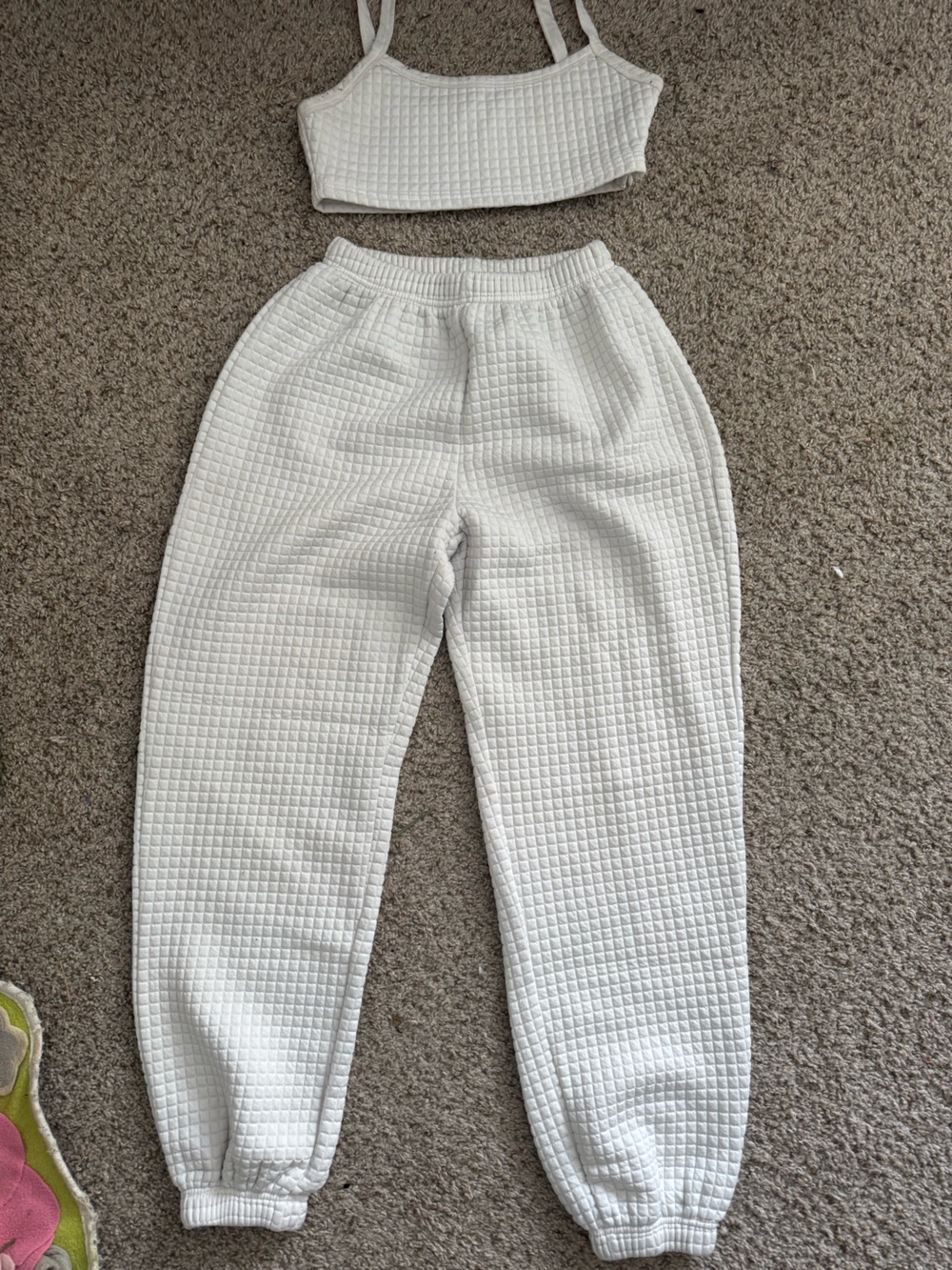 SHEIN White Textured Waffle set